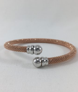 Bijoux Argent Jonc Dalia croisé rosé