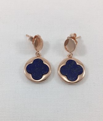 Bijoux Fantaisies Boucles d'oreilles Bronzallure Trèfle Lapis