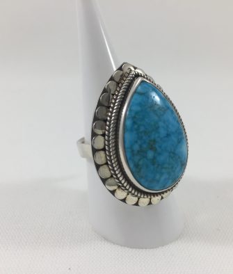 Bijoux argent Bague close to zen Leafs of Joy Turquoise