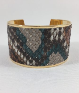 Bijoux fantaisies manchette Opale navajo python doré