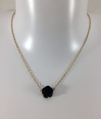 Bijoux Fantaisies Collier Brin d'Amour Rose Noire