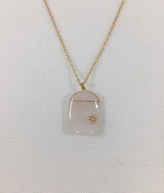 Bijoux Argent Collier Rosekafé Pétale Rose