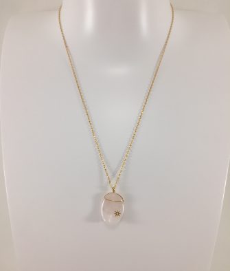 Bijoux Argent Collier Rosekafé Pétale Rose