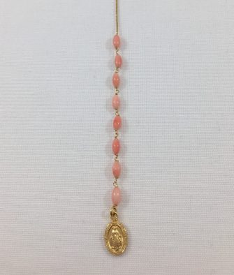 Bijoux Argent Chapelet Long Rosekafé Rosary