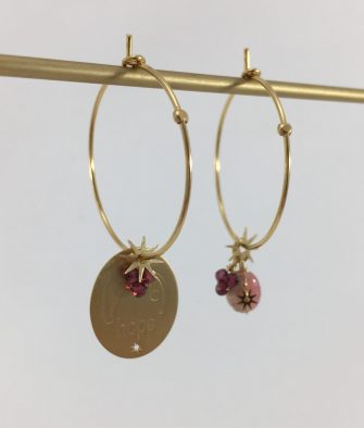 Bijoux Argent Boucles d'Oreilles Rosekafé Hope