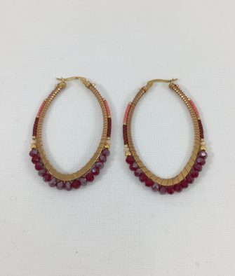 Bijoux Fantaisies Boucles d'Oreilles Melz Rosa Ovale 2