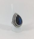 Bijoux Argent Bague close to zen Leafs of Joy Bleu