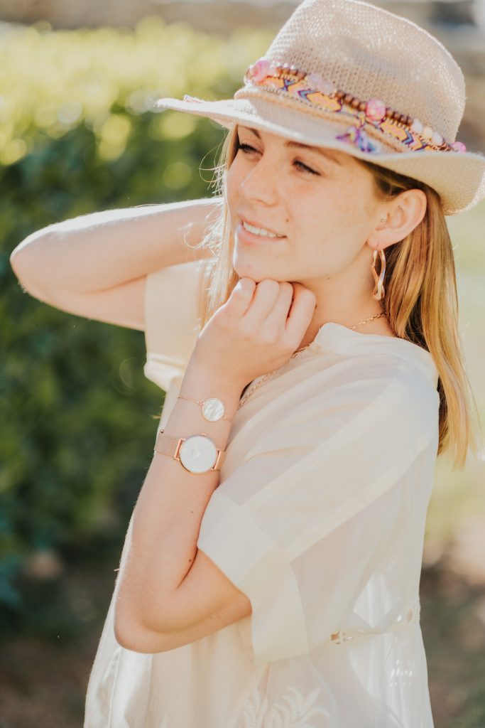 Marie K Chapeau Hypnochic Montre Cluse Bracelet Boucles d oreilles Bronzallure