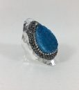 Bijoux fantaisies Bague Hypnochic Longue Bleu/Argent