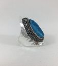 Bijoux fantaisies Bague Hypnochic Longue Bleu/Argent