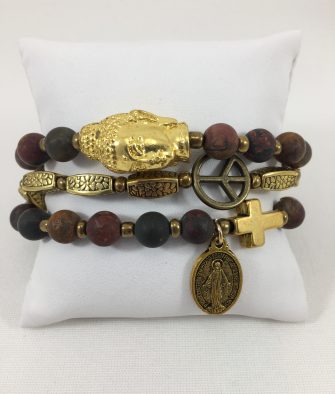 Bijoux fantaisies Bracelet T'as vu la Vierge Gold Buddha