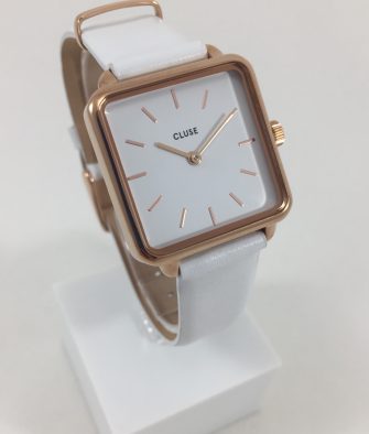 Montre Cluse La Tétragone Rose Gold White