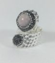 Bijoux Fantaisies Bague Hypnochic Toi et Moi Rose Argent 2