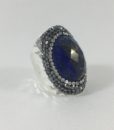 Bijoux fantaisies Bague Hypnochic Pierre Bleu Argent