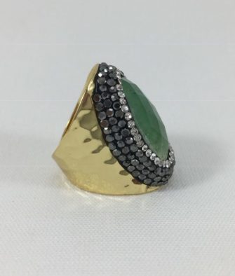 Bijoux fantaisies Bague Hypnochic Pierre Verte