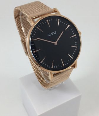 Montre Cluse La Bohème Mesh Rose Gold Black