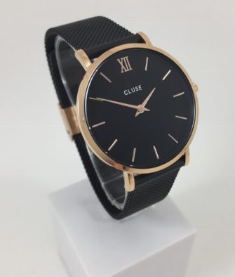 Montre Cluse Minuit Mesh Rose Gold Black