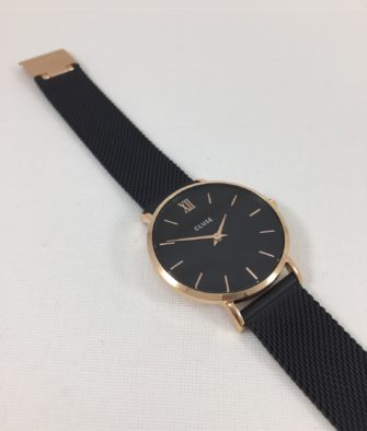 Montre Cluse Minuit Mesh Rose Gold Black