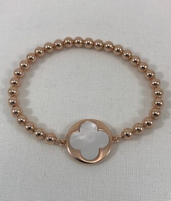 Bijoux Fantaisies Bracelet Bronzallure Clover White