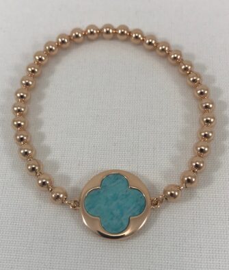 Bijoux Fantaisies Bracelet Bronzallure Trèfle Blue