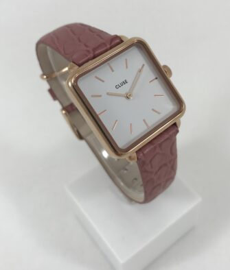 Montre Cluse La Tétragone Rose Gold Soft Berry Alligator