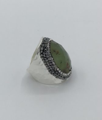 Bijoux fantaisies Bague Hypnochic Pierre Verte Argent