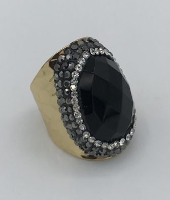 Bijoux fantaisies Bague Hypnochic Pierre noire