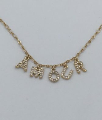 Bijoux Fantaisies Collier Amulette Amour Or