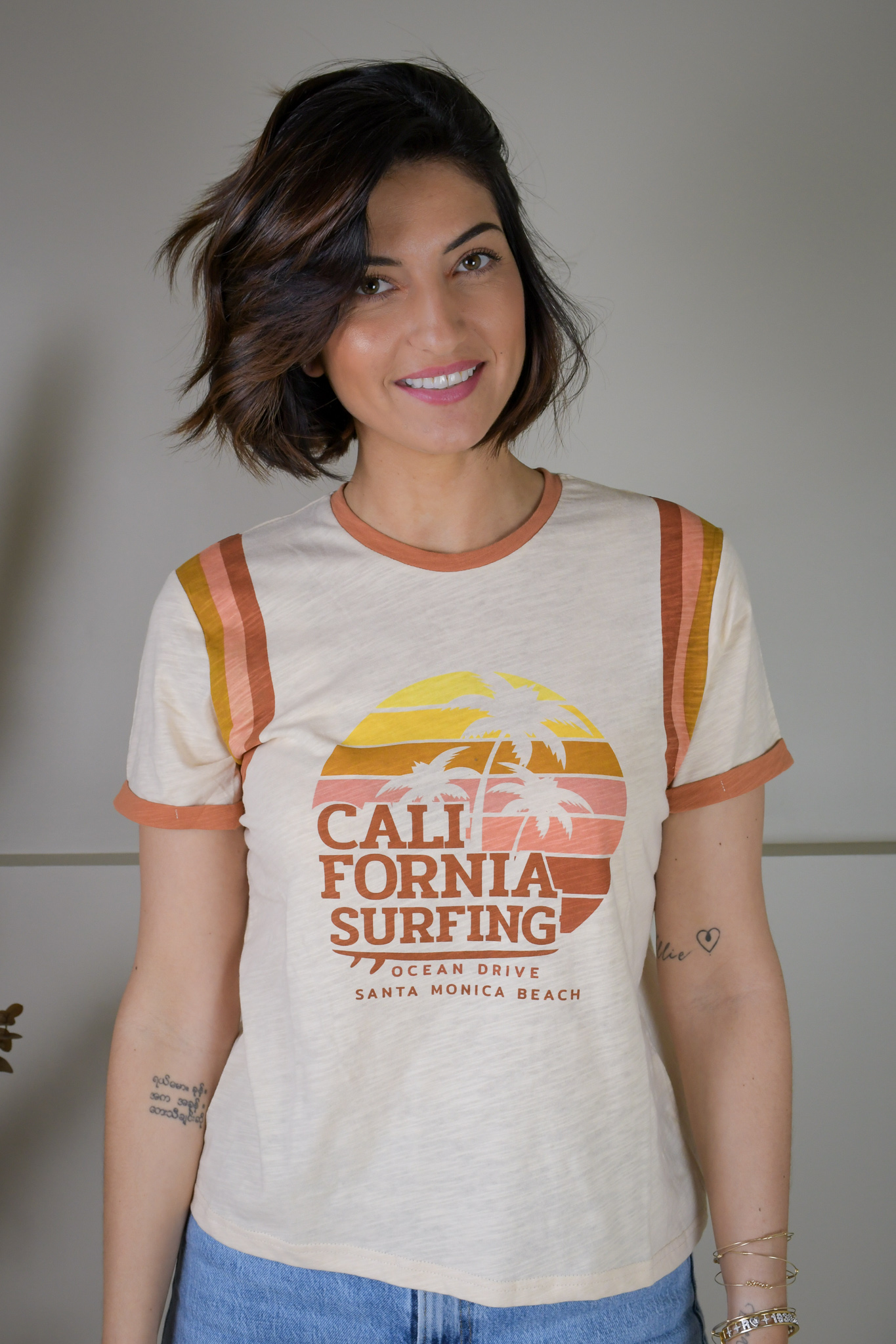 Tee-shirt Wild Surfing Cream | Marie K boutique d'accessoires de mode