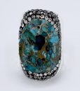 Bijoux fantaisies Bague Hypnochic Pierre Turquoise Argent