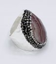 Bijoux fantaisies Bague Hypnochic Pierre Rose Argent