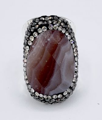 Bijoux fantaisies Bague Hypnochic Pierre Rose Argent