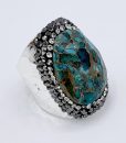 Bijoux fantaisies Bague Hypnochic Pierre Turquoise Argent