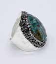 Bijoux fantaisies Bague Hypnochic Pierre Turquoise Argent