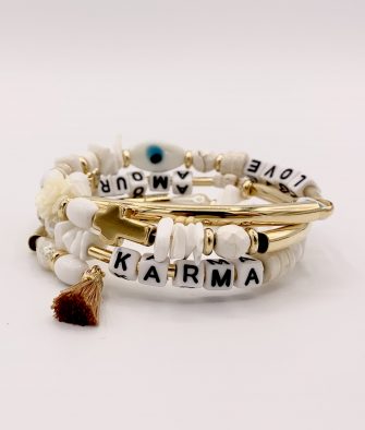 Bijoux Fantaisies Bracelet Madamirma Tourni Blanc