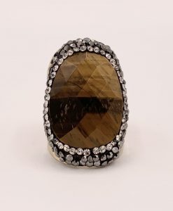 Bijoux fantaisies Bague Hypnochic Pierre Marron