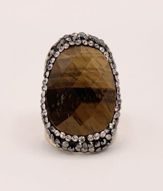 Bijoux fantaisies Bague Hypnochic Pierre Marron