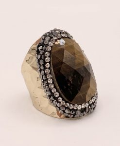 Bijoux fantaisies Bague Hypnochic Pierre Marron
