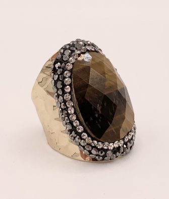 Bijoux fantaisies Bague Hypnochic Pierre Marron