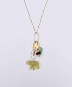 Bijoux Argent Sautoir Rosekafé Éléphant