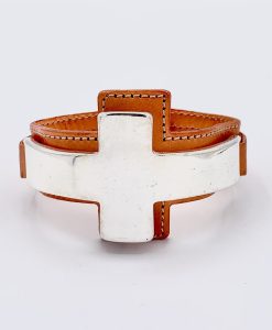 Bijoux Fantaisies Manchette Secret de Cuir Croix